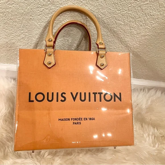 Louis Vuitton LV Small Shopping Tote Bag Crossbody Bag with PVC Cover Bag - Picture 7 of 8